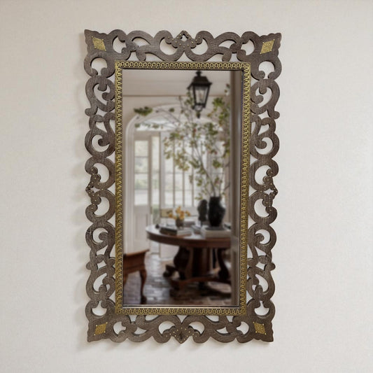 Heritage Scroll Carved Wall Mirror – 3 Feet