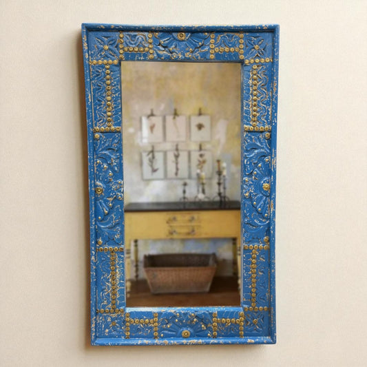 Distressed Blue Mirror