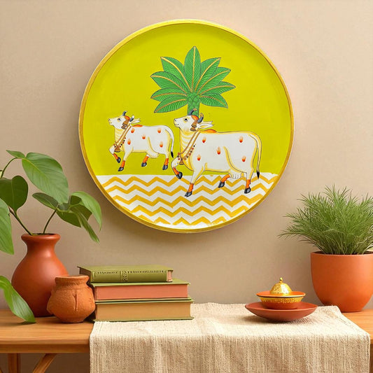 Hand Painted Nandi Wall Plate Green