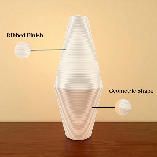 White Geo Vase - Arctic Lines