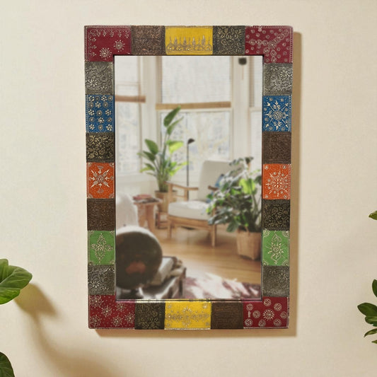 Multicolour Hand-Embossed Mirror
