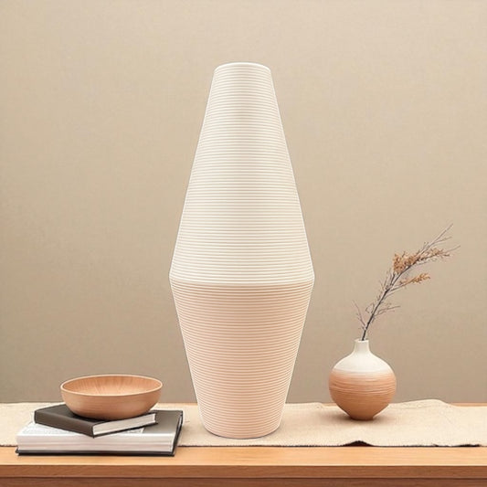 White Geo Vase - Arctic Lines