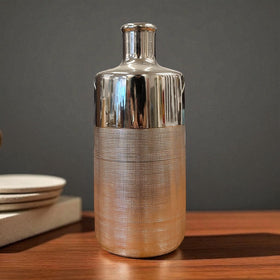 Metallic Silver Metal Vase