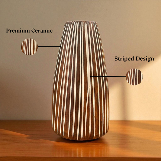 Handcrafted Brown Ceramic Vase