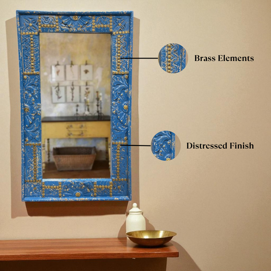 Distressed Blue Mirror