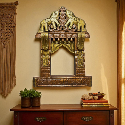 Handcrafted Jharokha Frame - Elephant