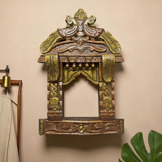 Handcrafted Jharokha Frame - Peacock
