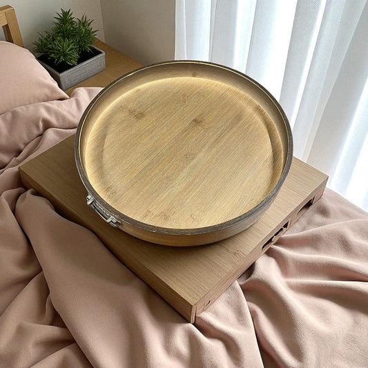 Round Wooden Serving Tray