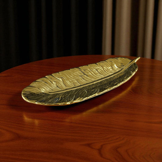 Luxury Gold Metal Leaf Tray