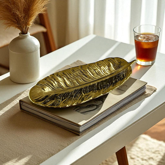 Luxury Gold Metal Leaf Tray
