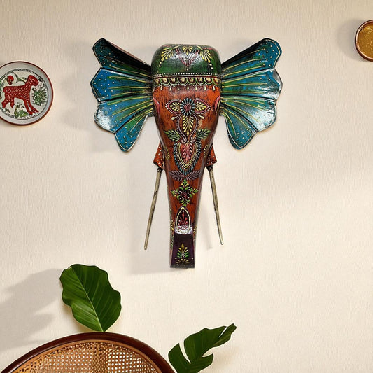 Handcrafted Decorative Elephant Head Wall Art