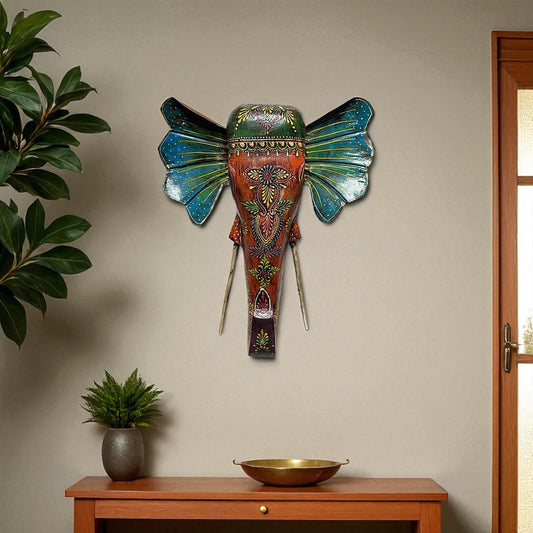 Handcrafted Decorative Elephant Head Wall Art