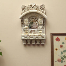 White Wooden Jharokha Wall Mirrors Set