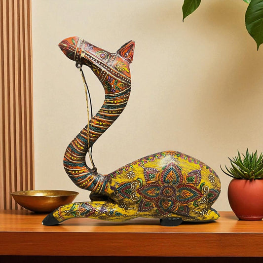 Hand Painted Decorative Camel Figurine - Big