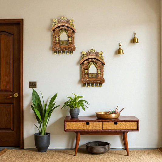 Small Handcrafted Wooden Jharokha Wall Decor