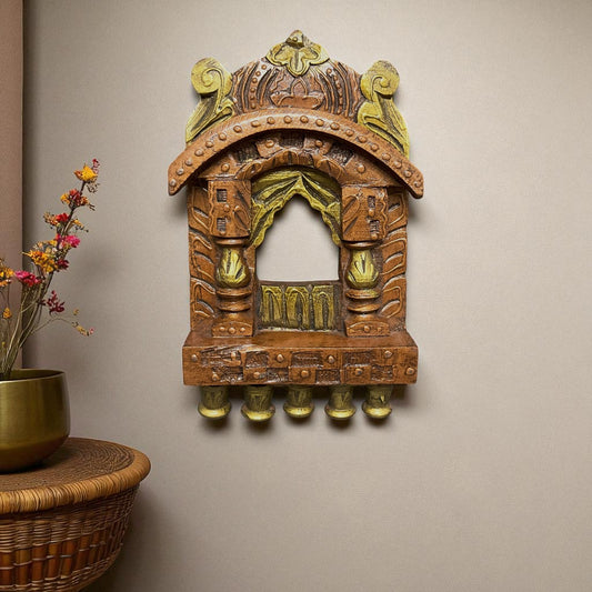 Small Handcrafted Wooden Jharokha Wall Decor