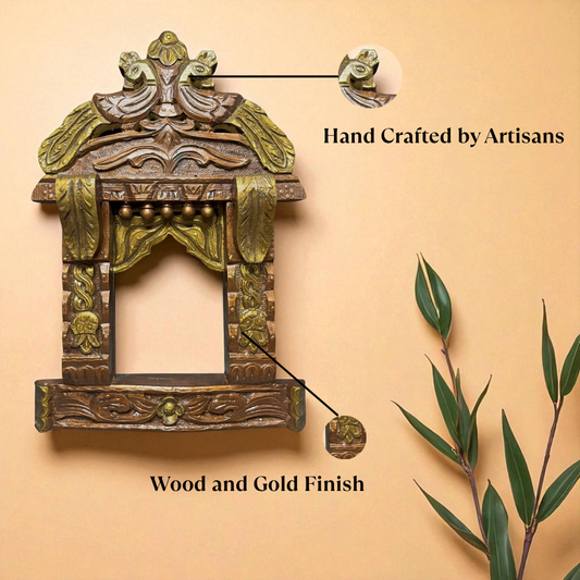 Handcrafted Jharokha Frame - Peacock