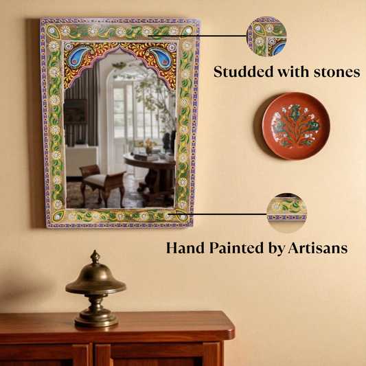 Jharokha Mirror with pearls