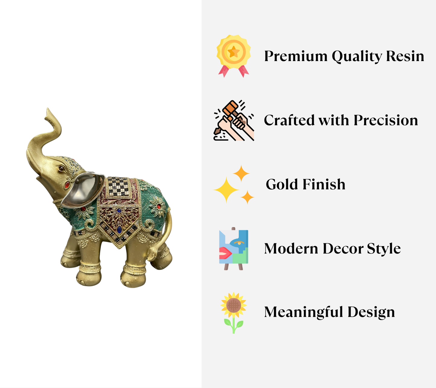 Royal Elephant Figurine Decor