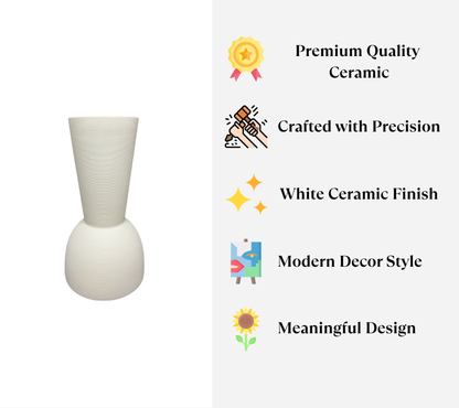 White Geo Vase - Hourglass
