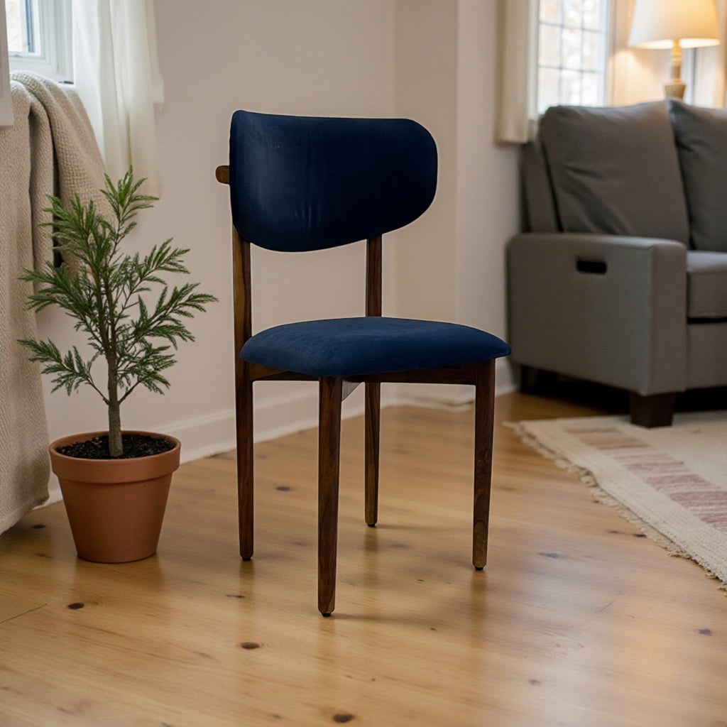 Blue Curved Back Chair