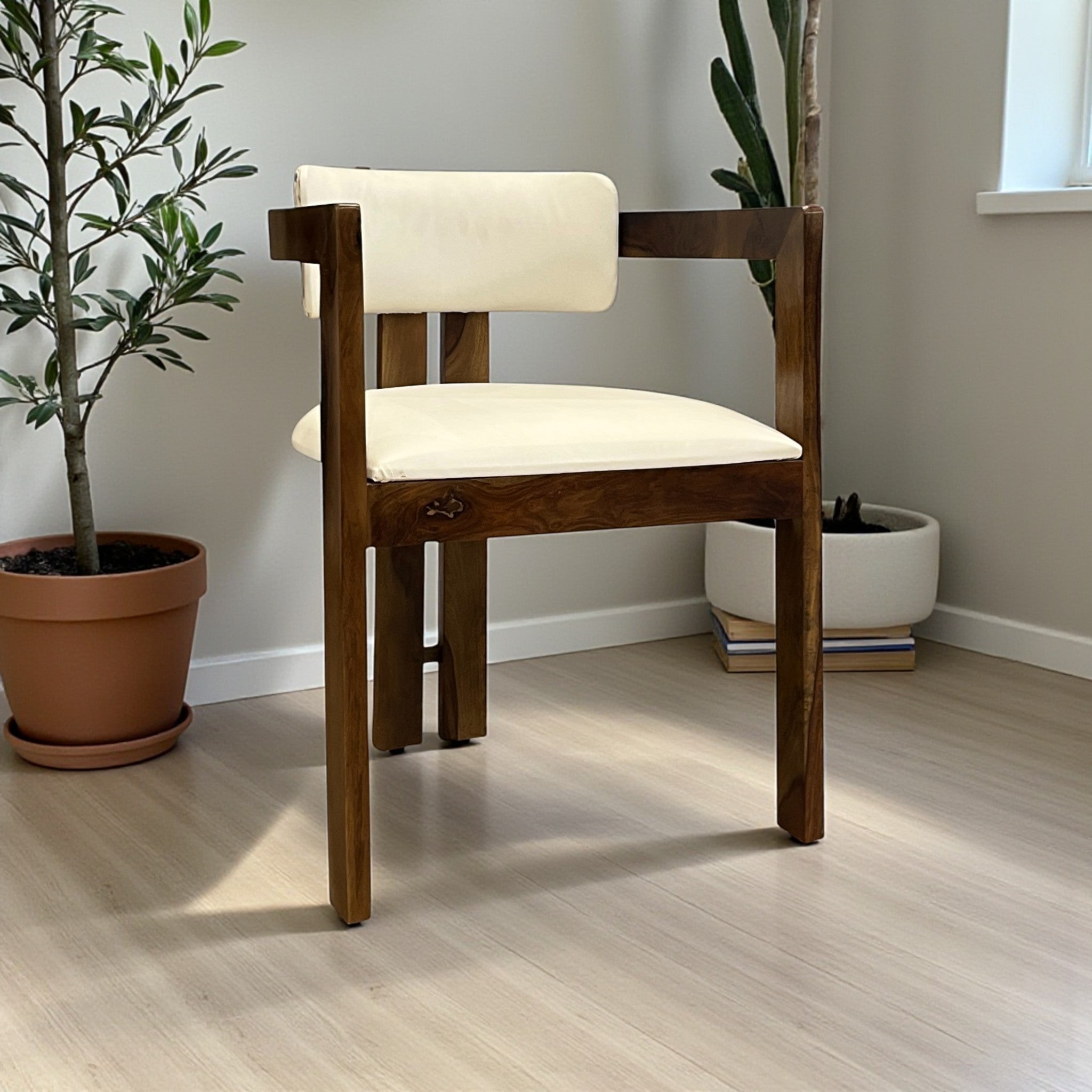 White Curved Chair