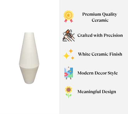 White Geo Vase - Arctic Lines