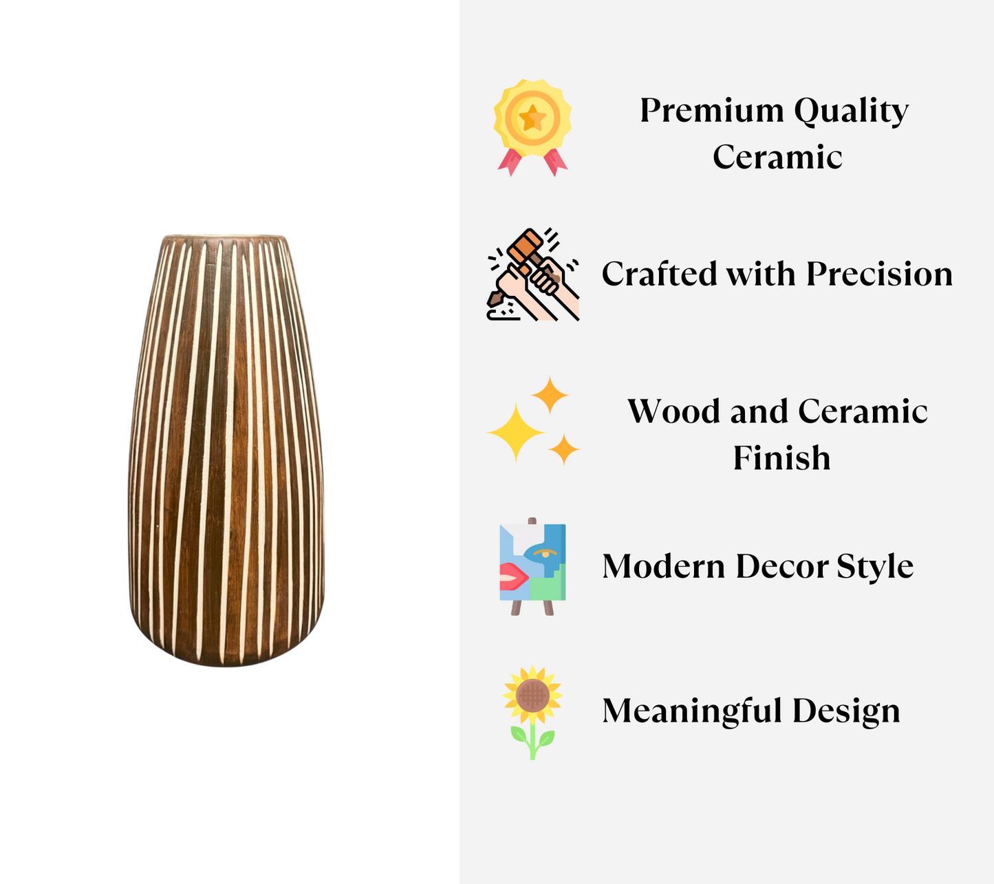 Handcrafted Brown Ceramic Vase