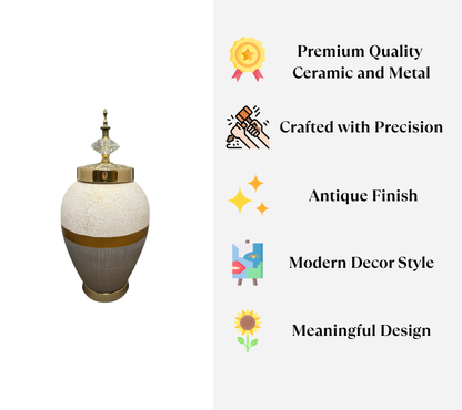 Luxe Gold & Crystal Decorative Jar