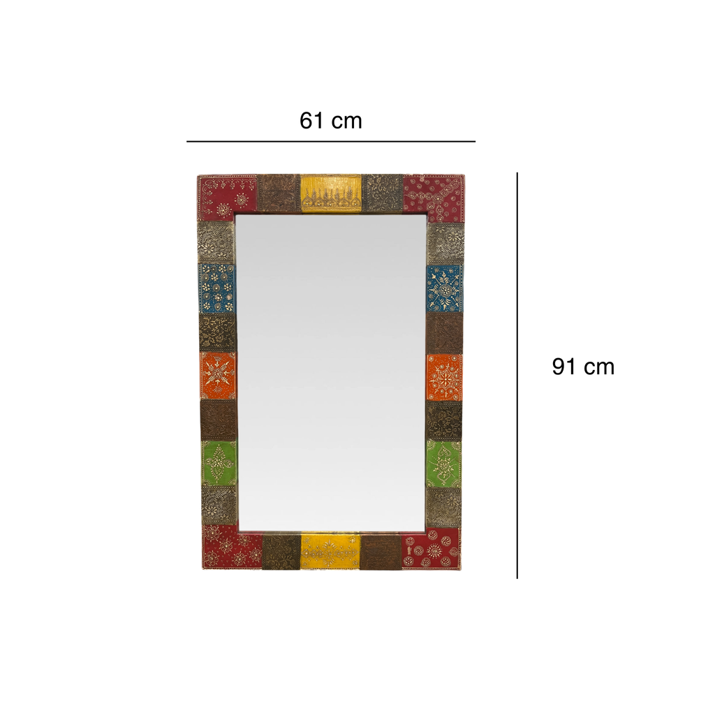 Multicolour Hand-Embossed Mirror