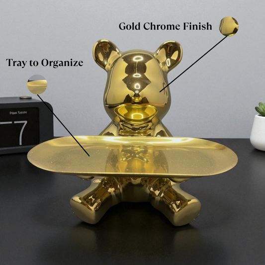 Gold Teddy Bear Tray