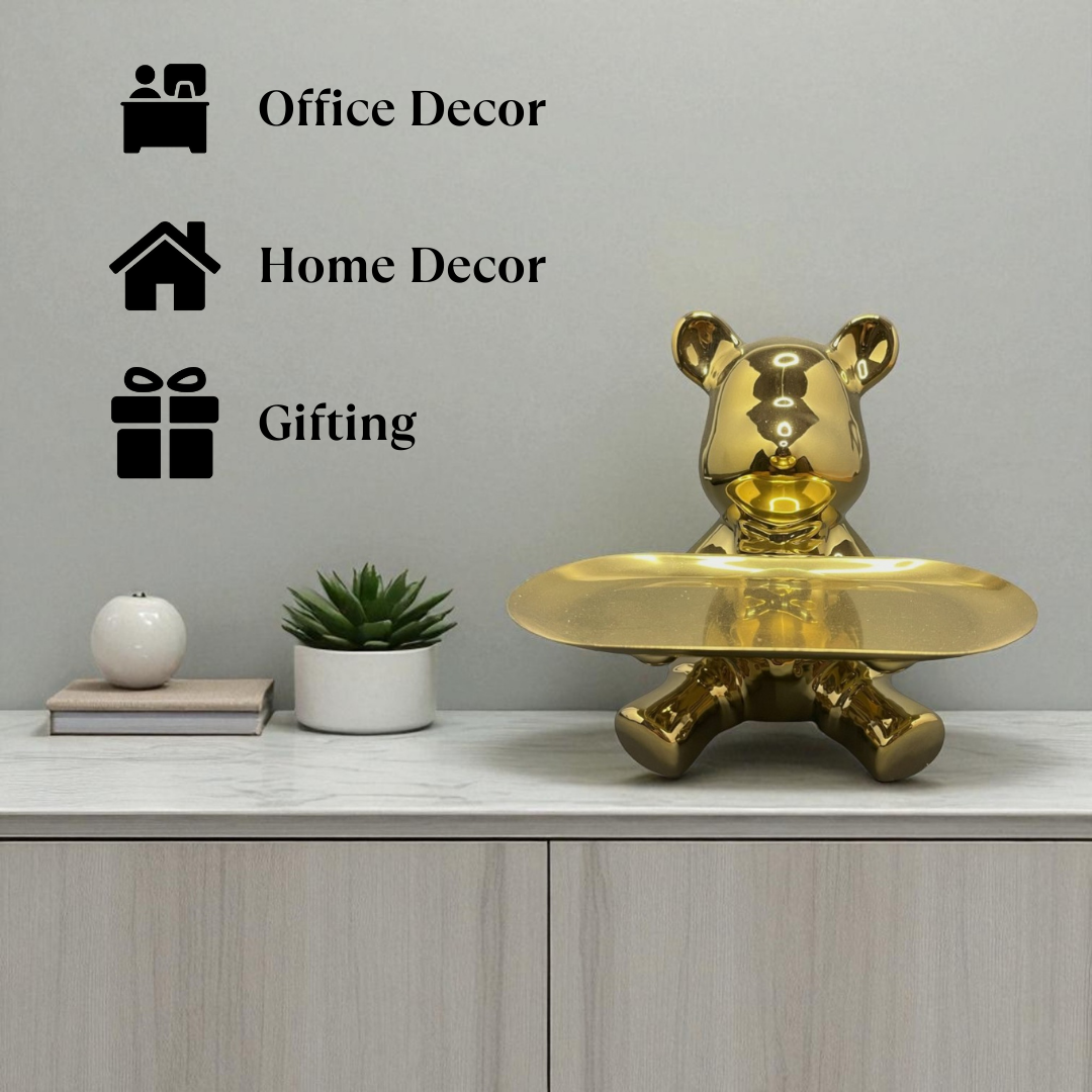 Gold Teddy Bear Tray