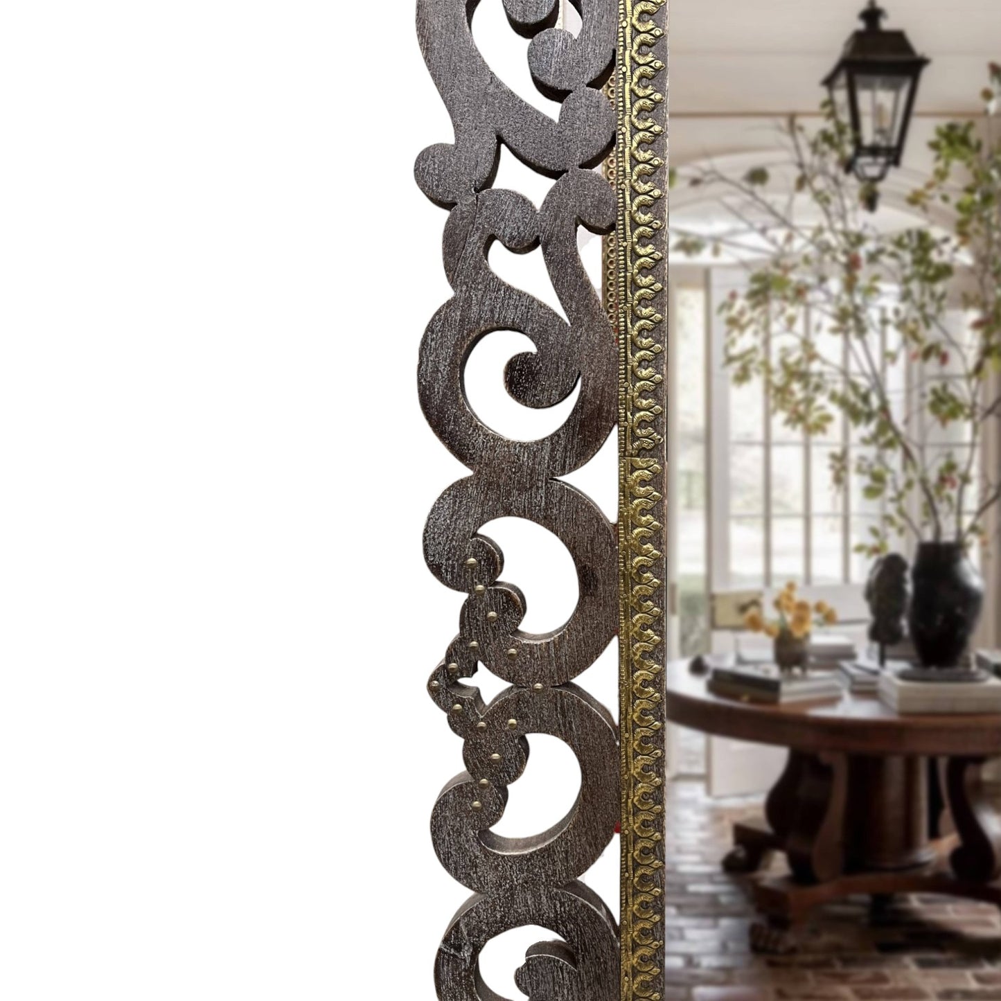 Heritage Scroll Carved Wall Mirror – 3 Feet