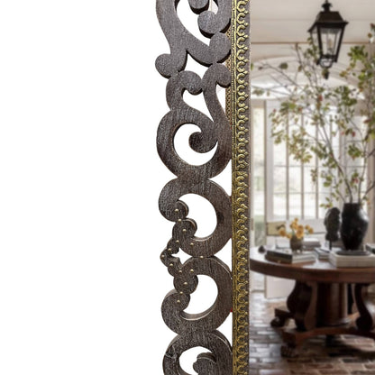Heritage Scroll Carved Wall Mirror – 3 Feet