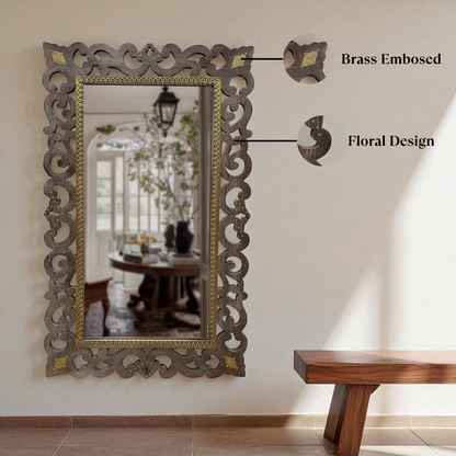 Heritage Scroll Carved Wall Mirror – 3 Feet
