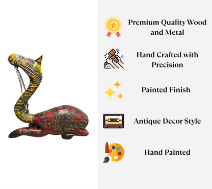 Hand Painted Decorative Camel Figurine - Big