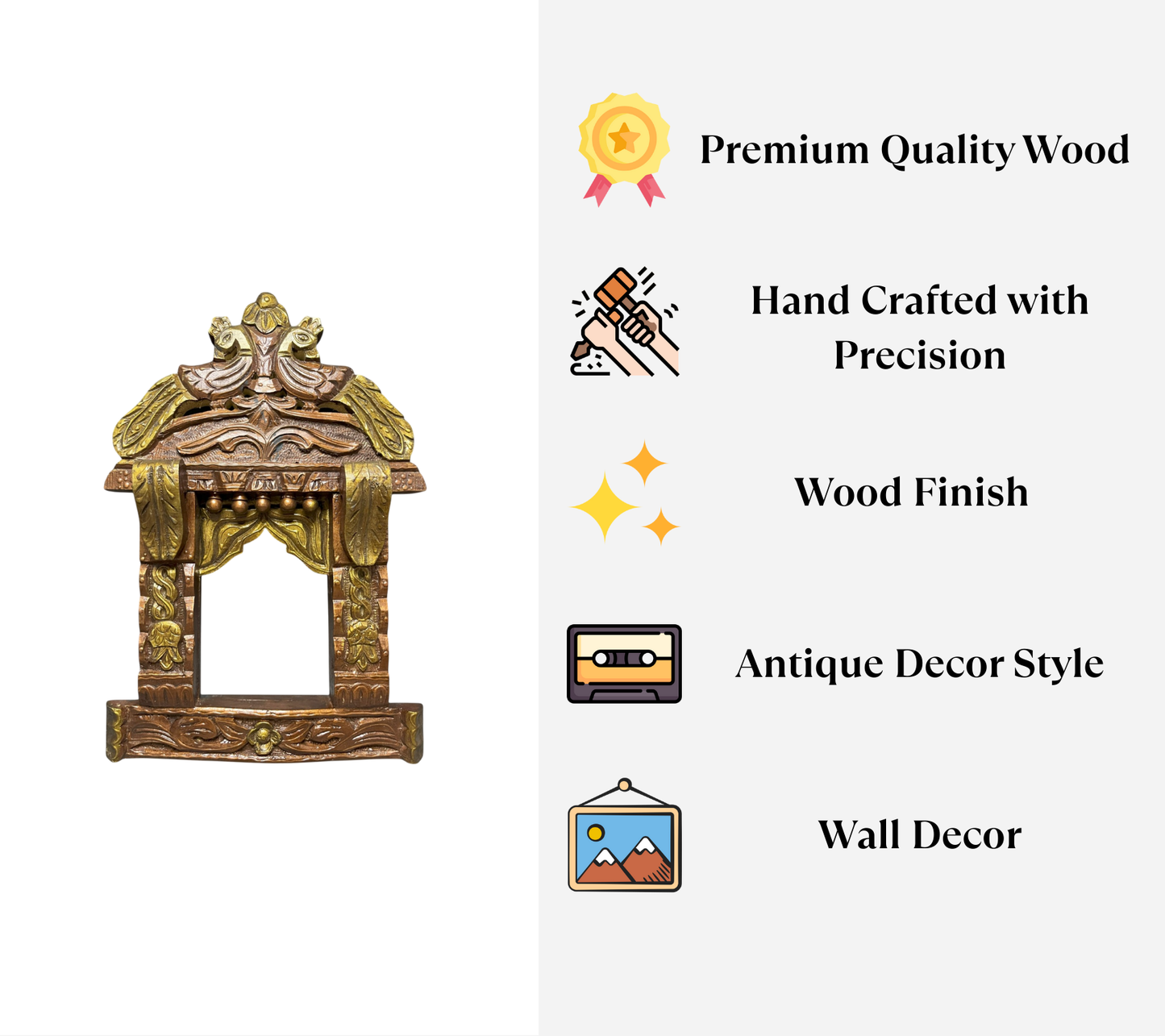 Handcrafted Jharokha Frame - Peacock