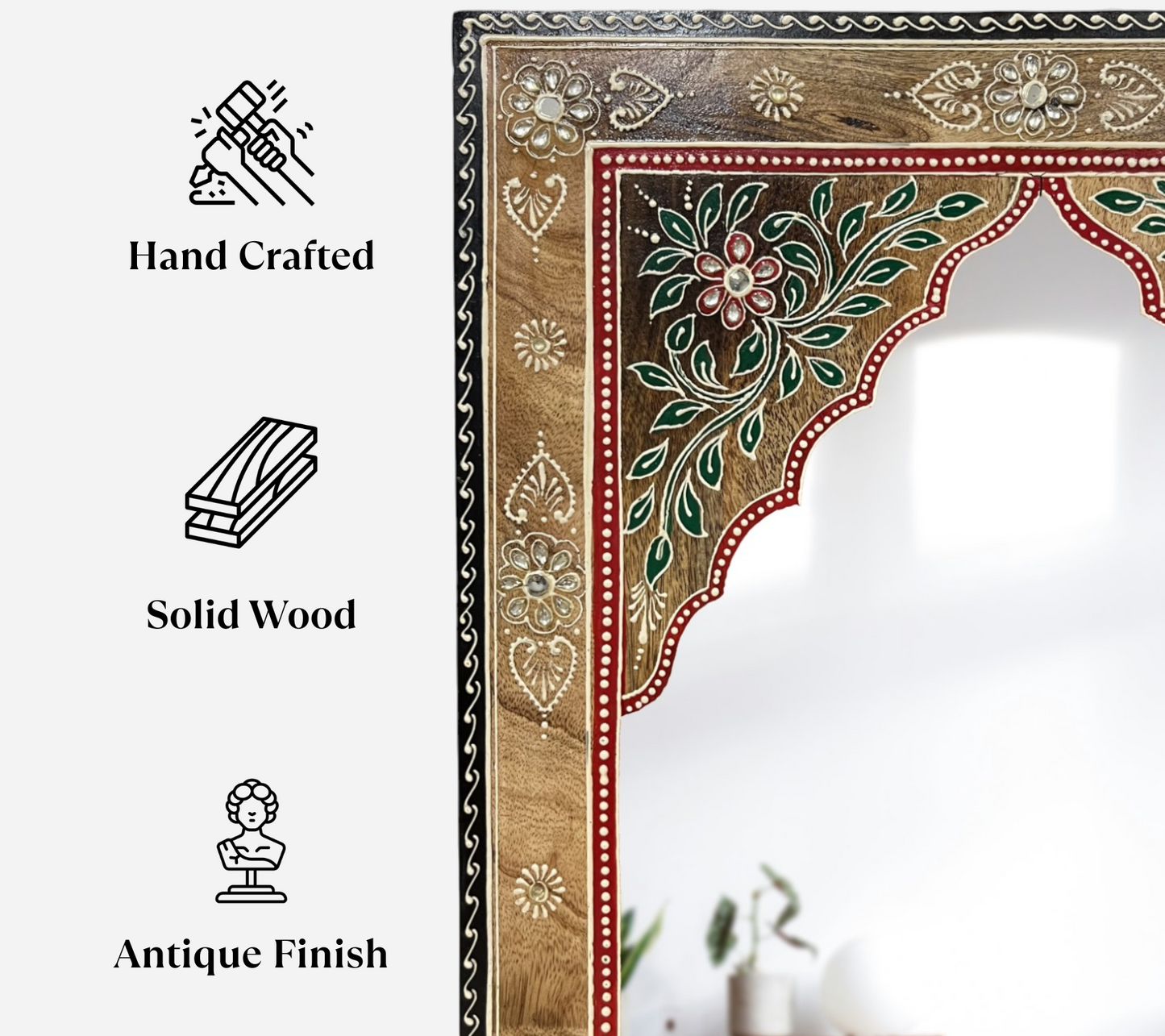 Arch Hand Painted Wall Mirror