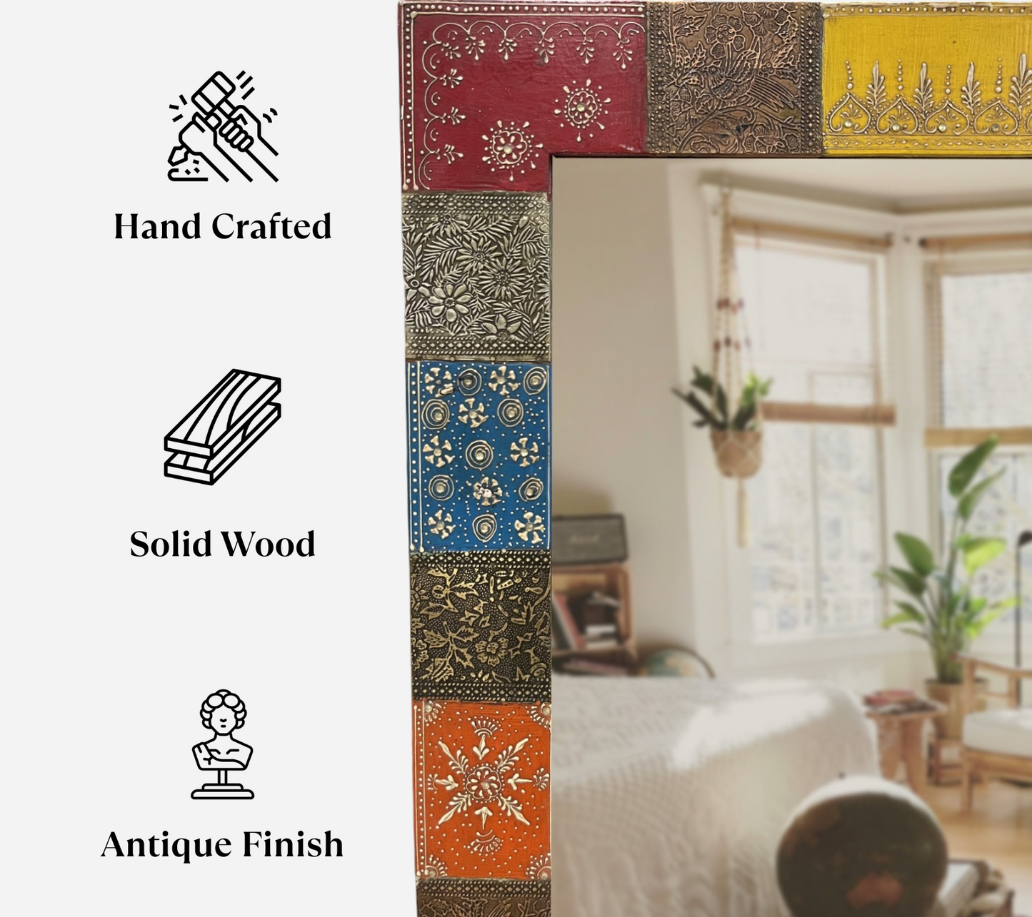 Multicolour Hand-Embossed Mirror