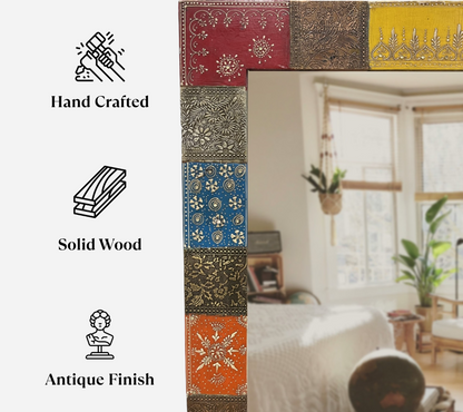 Multicolour Hand-Embossed Mirror
