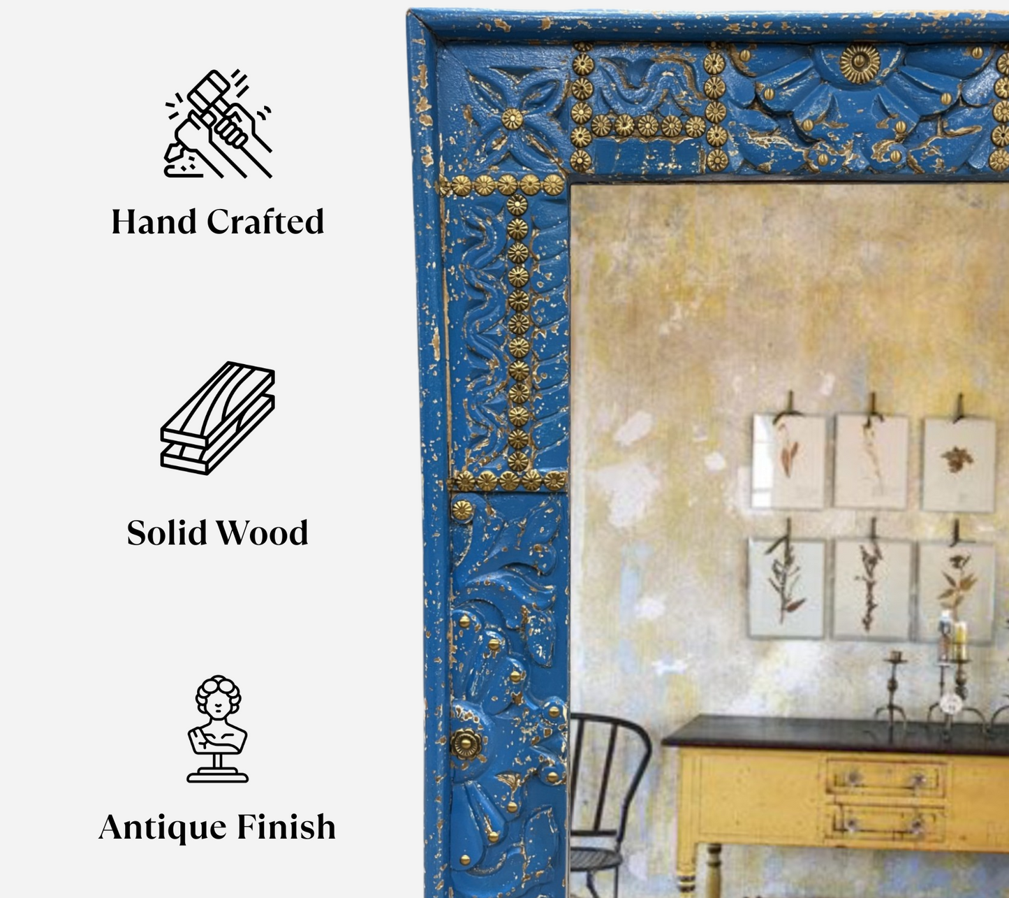 Distressed Blue Mirror