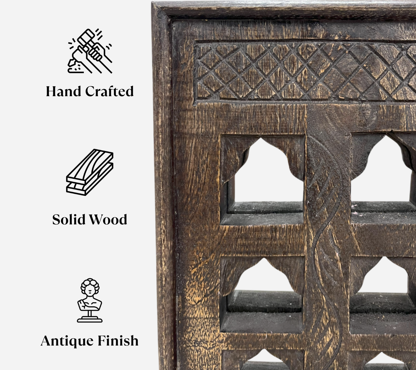 Jaali Charm Mirror - Brown