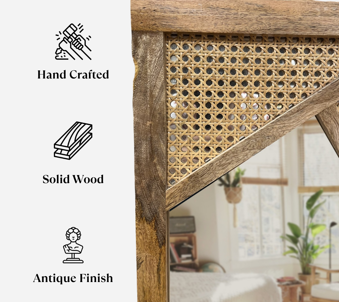 Brown Rattan Mirror