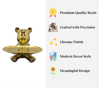 Gold Teddy Bear Tray