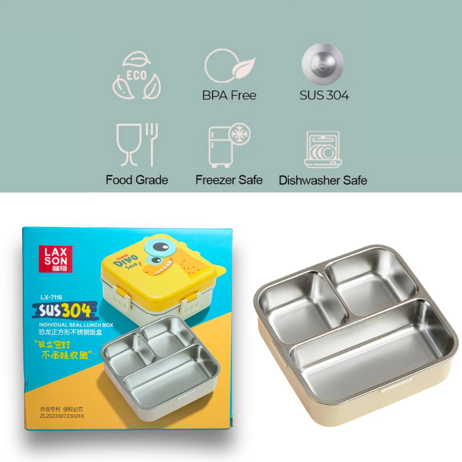 Dino Print Stainless Steel Lunchbox