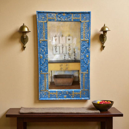 Distressed Blue Mirror