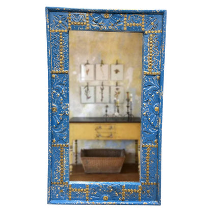 Distressed Blue Mirror