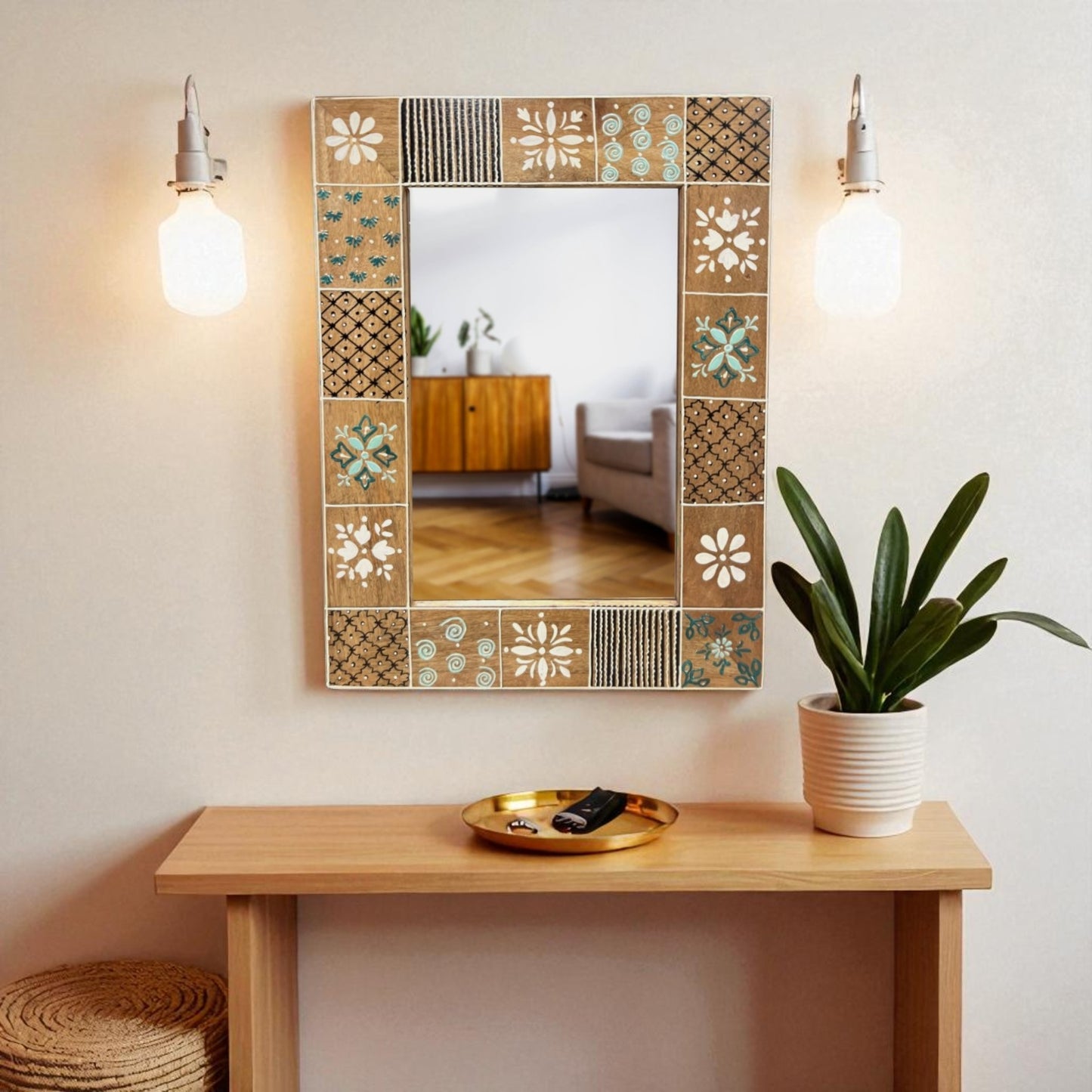 Aakar Hand Painted Mirror