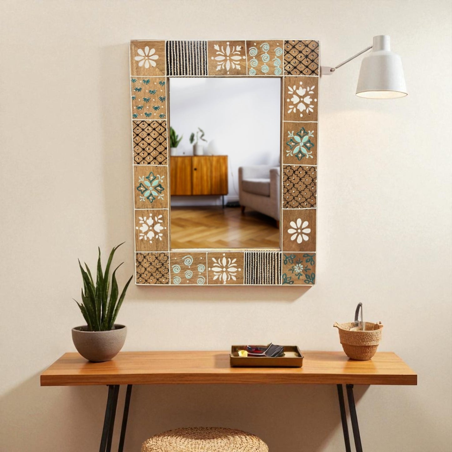Aakar Hand Painted Mirror