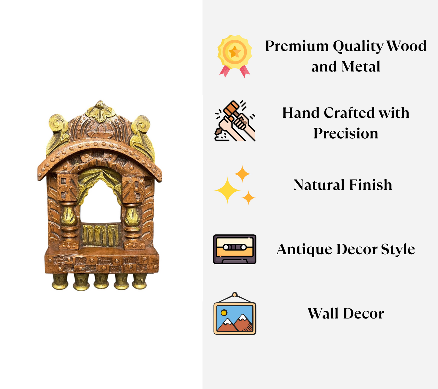 Small Handcrafted Wooden Jharokha Wall Decor